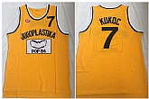 Jugoplastika Yugoslavia Croatia 7 Toni Kukoc Yellow Movie Stitched Basketball Jersey,baseball caps,new era cap wholesale,wholesale hats